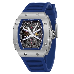 THE RUNWAY -SILVERY WATCH (BLUE STRAP)