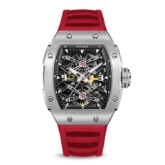 PIRATE | CAPTAIN KIDD-SILVERY WATCH (RED STRAP)