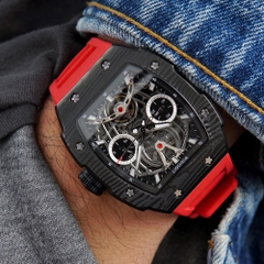 THE PIONEER - BLACK WATCH (RED STRAP)