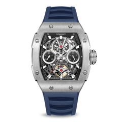 THE PIONEER - SILVER WATCH (BLUE STRAP)