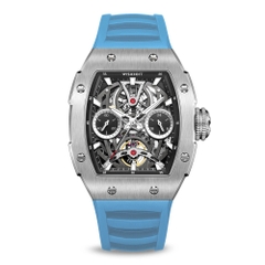 THE PIONEER - SILVER WATCH (LIGHT BLUE STRAP)