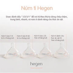 Núm ti Hegen Y- cut dành cho bé dùng thức ăn sệt hộp 2 núm ti