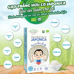 Gạo trắng Hữu Cơ  Japonica Hoa Sữa1kg