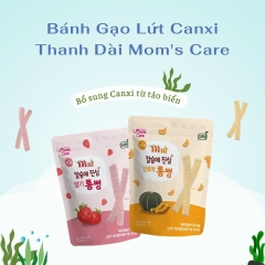 Bánh Gạo Lứt  Canxi  Thanh Dài Mom Care Vị Dâu tay