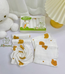 Hộp 6 Khăn Sữa Sợi Tre Cao Cấp  KIMMI