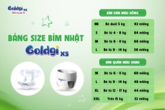 Bỉm goldgi X5 size M54  quần