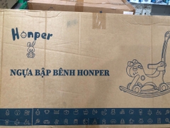 Ngựa Bập Bênh Honper HP 626 ( xanh _ Hồng  _Ghi - Be )