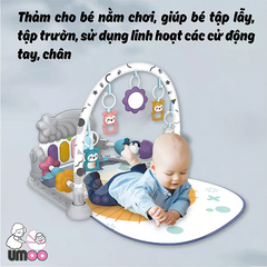 Thảm Đàn  Umoo ( Xám _Cam _ xanh )UM_70124