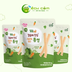 Bánh Gạo Lứt  Thanh Dài Mom Care Vị Cải Bó Xôi +Ca Rốt
