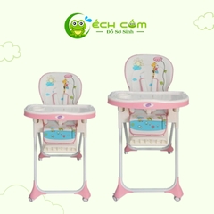 Ghế ăn dặm Mastela 0619 mã 1015-T3 màu hồng Hươu cao cổ