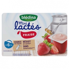 TPBS Váng sữa Blédina mini lactes Fraise, dùng cho trẻ từ 6 tháng tuổi (55g/hộp, 6 hộp/vỉ, 8 vỉ/carton) - Dâu