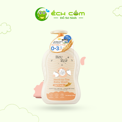 BZU BZU Head-to-Toe Baby Wash Oat & Milk 600ml/ Sữa Tắm Gội Toàn Thân Chiết Xuất Yến Mạch & Sữa Dành Cho Em Bé BZU BZU - 600ml