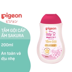 Tắm Gội Pigeon 200 ml SAKURA Nấp Đỏ