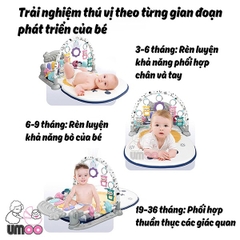Thảm Đàn  Umoo ( Xám _Cam _ xanh )UM_70124