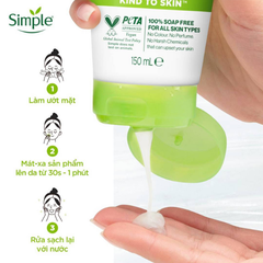 Sữa Rửa Mặt Simple Dưỡng Ẩm Cho Da Khỏe Và Mịn Màng 150ml Moisturising Facial Wash