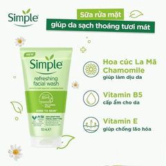 Sữa Rửa Mặt Simple Giúp Da Sạch Thoáng Dạng Gel 150ml