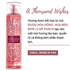 Xịt Thơm Toàn Thân Cho Nữ A Thousand Wishes Body Mist BATH & BODY WORK 236ml