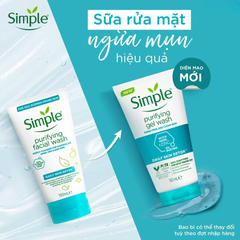 Gel Rửa Mặt Simple Thanh Khiết, Giảm Bóng Nhờn 150ml Purifying Gel Wash