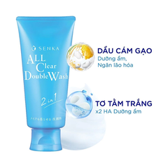 Sữa Rửa Mặt Senka Tẩy Trang 2 Trong 1 120g All Clear Double Wash