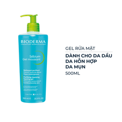 Gel Rửa Mặt Bioderma Dành Cho Da Dầu & Hỗn Hợp 500ml