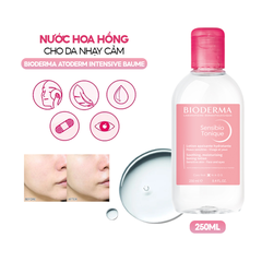 Nước Hoa Hồng Bioderma Dành Cho Da Nhạy Cảm 250ml Sensibio Tonique