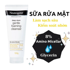 Sữa Rửa Mặt Dịu Nhẹ, Sạch Sâu Neutrogena 175g Deep Clean Gentle Foaming Cleanser