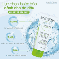Tẩy Tế Bào Chết Bioderma Dành Cho Da Dầu, Hỗn Hợp 100ml Sebium Gel Gommant