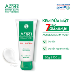 Kem Rửa Mặt Acnes Giúp Ngăn Ngừa Mụn 100g Creamy Wash
