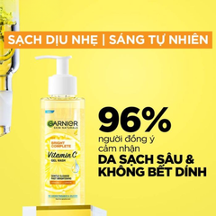 Gel Rửa Mặt Garnier Vitamin C Sạch Sâu Dịu Nhẹ Sáng Da 120ml Bright Complete Vitamin C Gel Wash Skincare