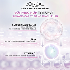 Sữa Rửa Mặt L'Oreal Paris Glycolic Bright Sáng Da 100ml Glycolic-Bright Glowing Daily Cleanser Foam