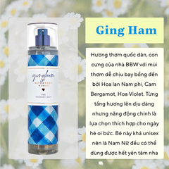 Xịt Thơm Toàn Thân Gingham Xanh Body Mist Bath & Body Work 236ml
