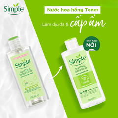 Nước Hoa Hồng Simple Dưỡng Ẩm Cân Bằng Da 200ml Kind to Skin Soothing Facial Toner