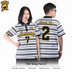 BST Áo lớp Stripy Polo sọc đen