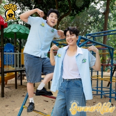 BST Áo lớp sơ mi Summer Vibe Xanh Dương
