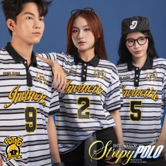 BST Áo lớp Stripy Polo sọc đen
