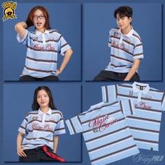 BST Áo lớp Stripy Polo sọc xanh dương