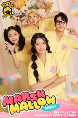 BST Áo lớp sơ mi Marshmallow vàng trơn