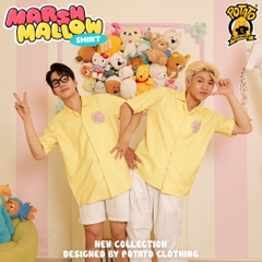 BST Áo lớp sơ mi Marshmallow vàng trơn