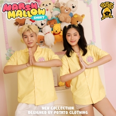 BST Áo lớp sơ mi Marshmallow vàng trơn