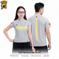 BST Đồng phục Pickleball Sporty Zip Xám