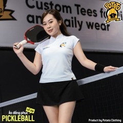 BST Đồng phục Pickleball Sporty Zip Trắng