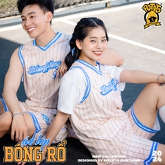 Áo Bóng Rổ Kẻ Sọc Be