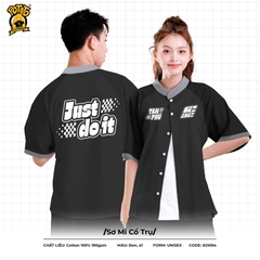 Áo Lớp Sơ Mi Cổ Trụ - Đen