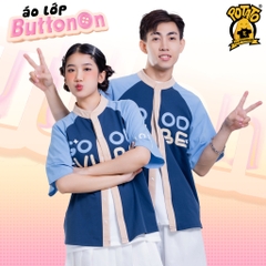 Áo Lớp Sơ Mi Cổ Trụ - Xanh Dương