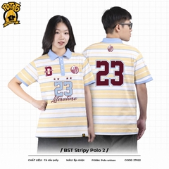BST Áo lớp Stripy Polo sọc vàng