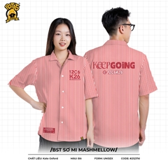 BST Áo lớp sơ mi Marshmallow đỏ sọc