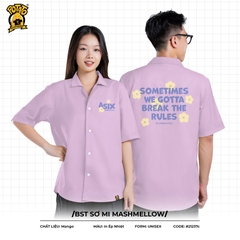 BST Áo lớp sơ mi Marshmallow tím trơn