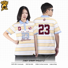 BST Áo lớp Stripy Polo sọc vàng
