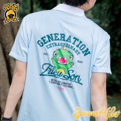 BST Áo lớp sơ mi Summer Vibe Xanh Dương