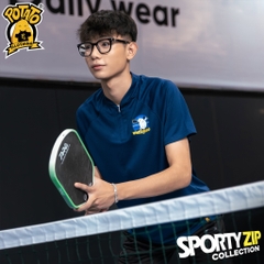 BST Đồng phục Pickleball Sporty Zip Xanh Dương